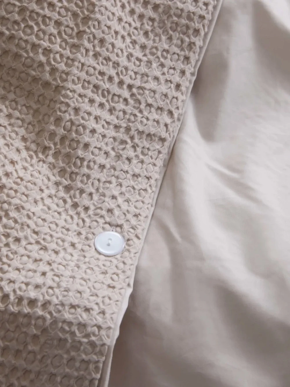 Organic Luxe Honeycomb Duvet Cover Set Twin Sand Tan